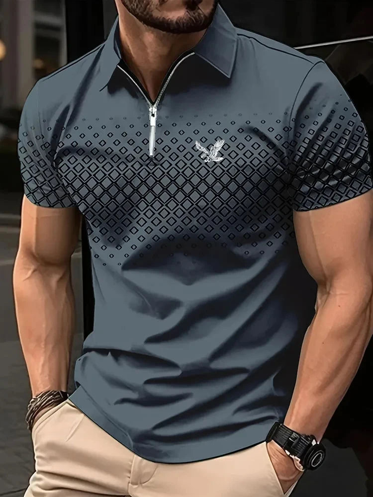 Men's Polo Shirt Lapel Polo Button Up Polos Golf Shirt Geometry Turndown Outdoor Street Short Sleeve Print Clothing Apparel