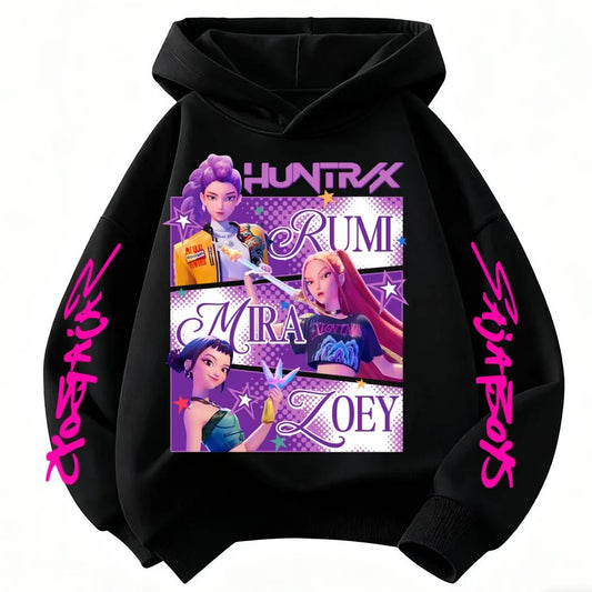 KPop Demon Hunters Huntrix Hoodie Kids Clothes Princess Girls Clothing Fashion Boys Clothes Spring Autumn Sweatshirt Child Tops