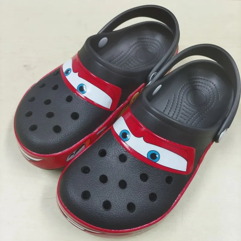 Mcqueens Pixar Cartoon Solid Waterproof Slippers Outdoor Sand Sandals Casual Breathable Ankle-Wrap Eva Adult Shoes Gift