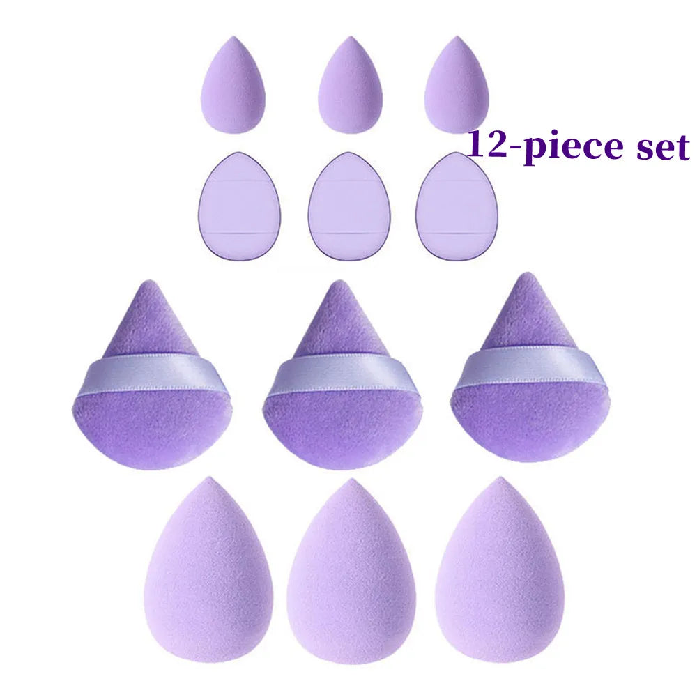 YS00081- Beauty Egg Set Mini Finger Powder Puff Flocking Powder Air Cushion Makeup Sponge Makeup Egg