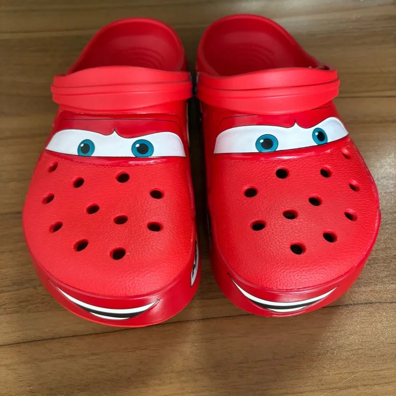 Mcqueens Pixar Cartoon Solid Waterproof Slippers Outdoor Sand Sandals Casual Breathable Ankle-Wrap Eva Adult Shoes Gift