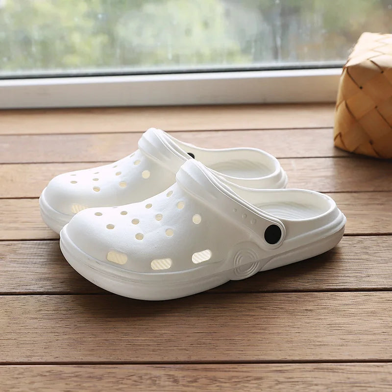 Dongdong Shoes Women's New Trendy Summer Thick Sole Increase Anti Slip Fashion Work Beach Baotou Slippery Sandals