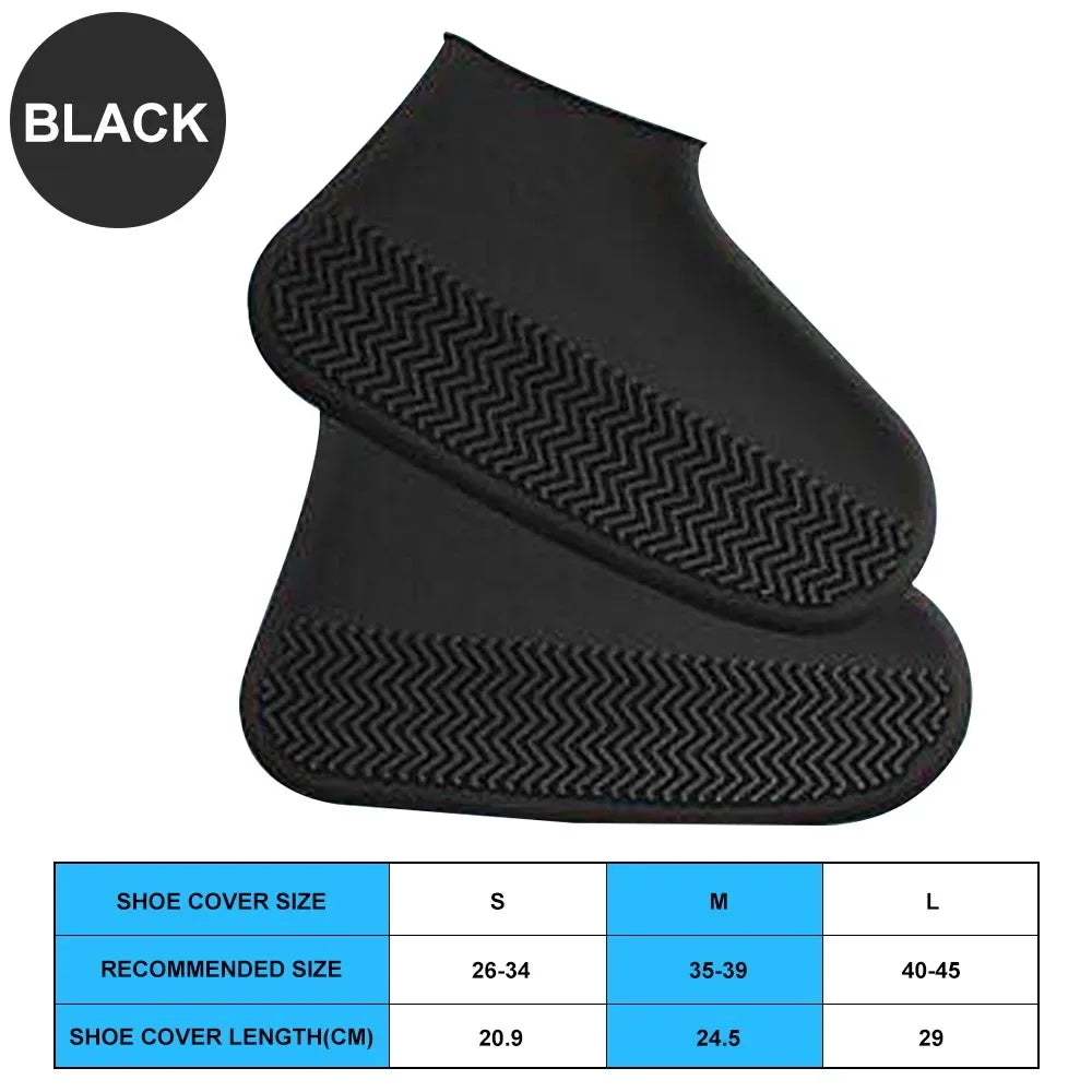 Waterproof Shoe Covers Silicone Anti-Slip Rain Boots Unisex Sneakers Protector for Outdoor Rainy Day Reusable Rain Shoe Cover
