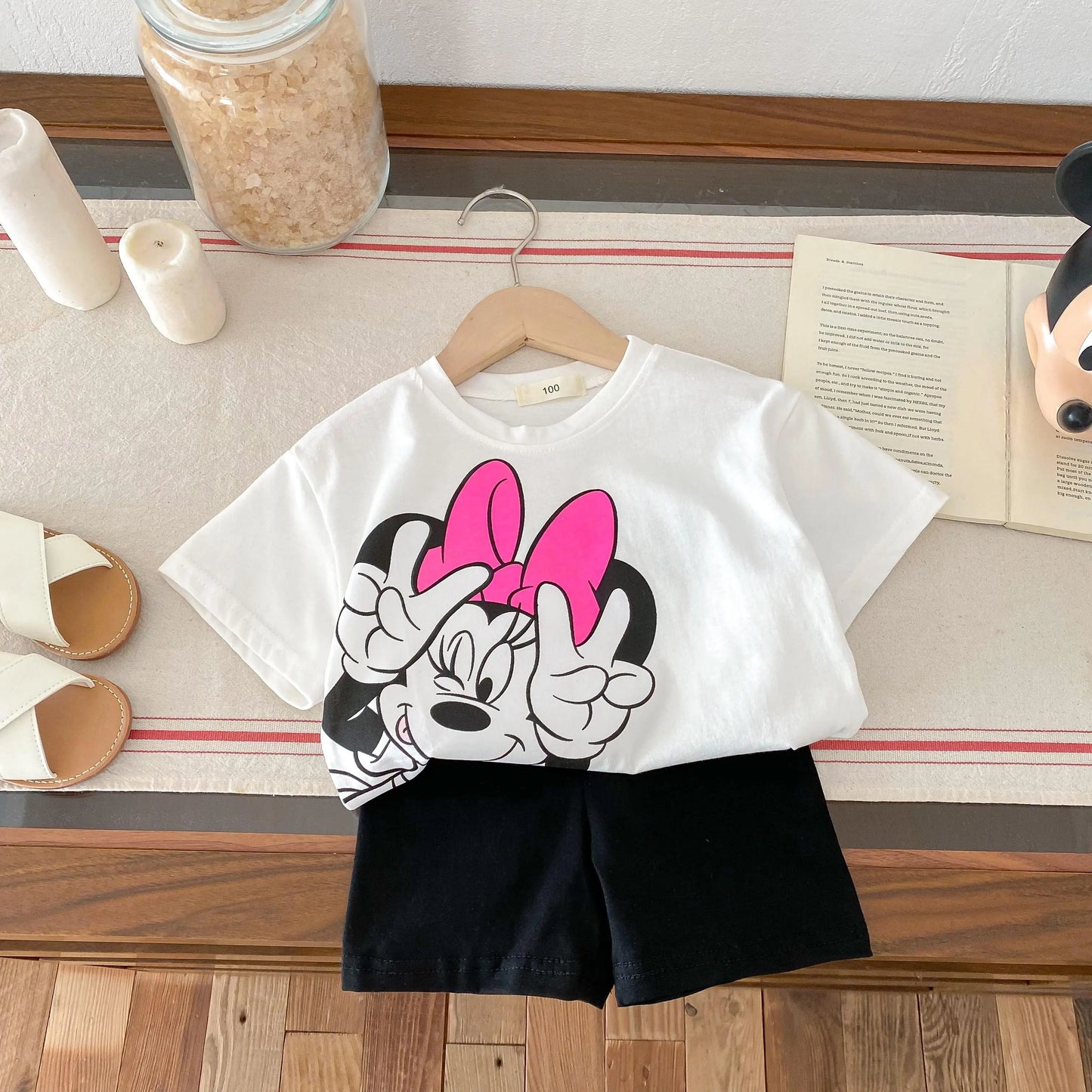 Trendy Brand Baby Girl T-shirt Shorts Set Summer Clothing Children's Wear Short Sleeve Suit Kids Disney Cartoon Cute Tracksuits