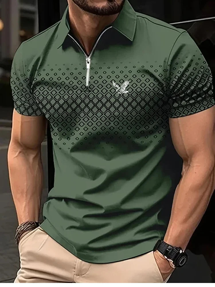 Men's Polo Shirt Lapel Polo Button Up Polos Golf Shirt Geometry Turndown Outdoor Street Short Sleeve Print Clothing Apparel