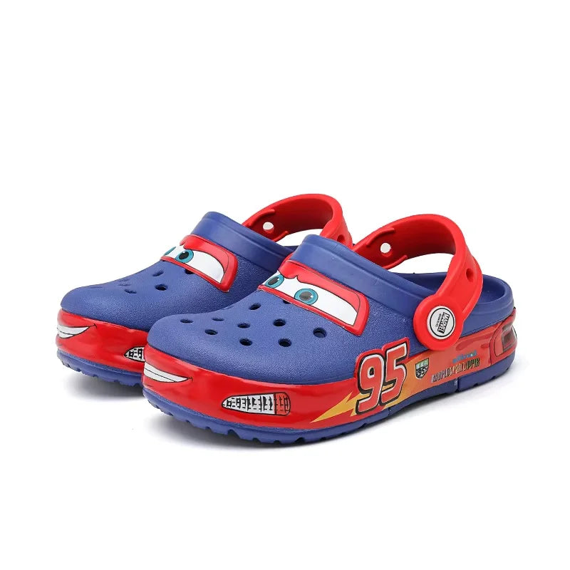 Mcqueens Pixar Cartoon Solid Waterproof Slippers Outdoor Sand Sandals Casual Breathable Ankle-Wrap Eva Adult Shoes Gift