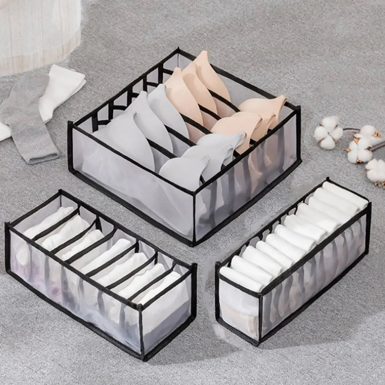 1PC- Closet Organizer for Socks Home Separated Underwear Storage Box 6/7/11 Grids Jeans Bra Organizer Foldable Drawer Organizer