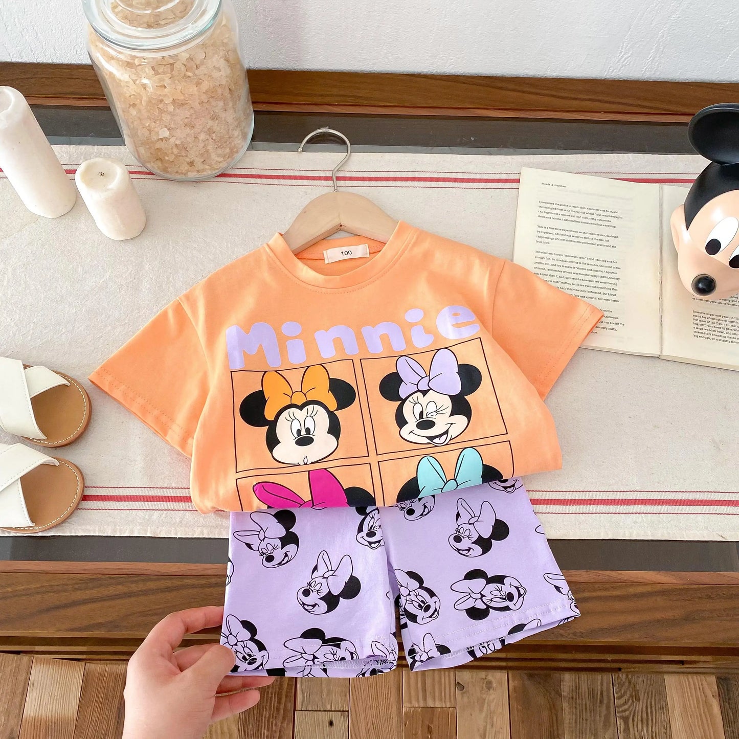 Trendy Brand Baby Girl T-shirt Shorts Set Summer Clothing Children's Wear Short Sleeve Suit Kids Disney Cartoon Cute Tracksuits