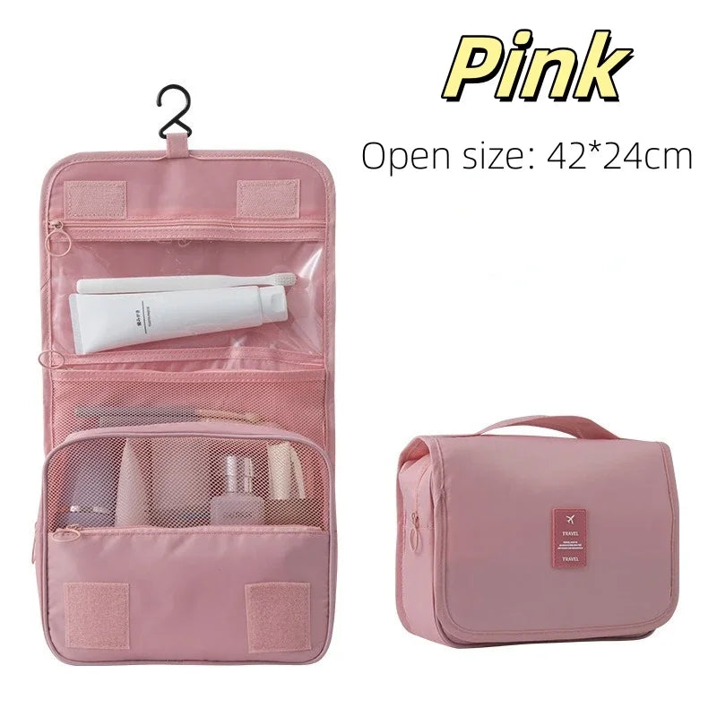 Travel Makeup Bag Waterproof Toiletries Organizer High Quality Women Neceser Bathroom Hook Wash Pouch Hook Makeup Storage Bag
