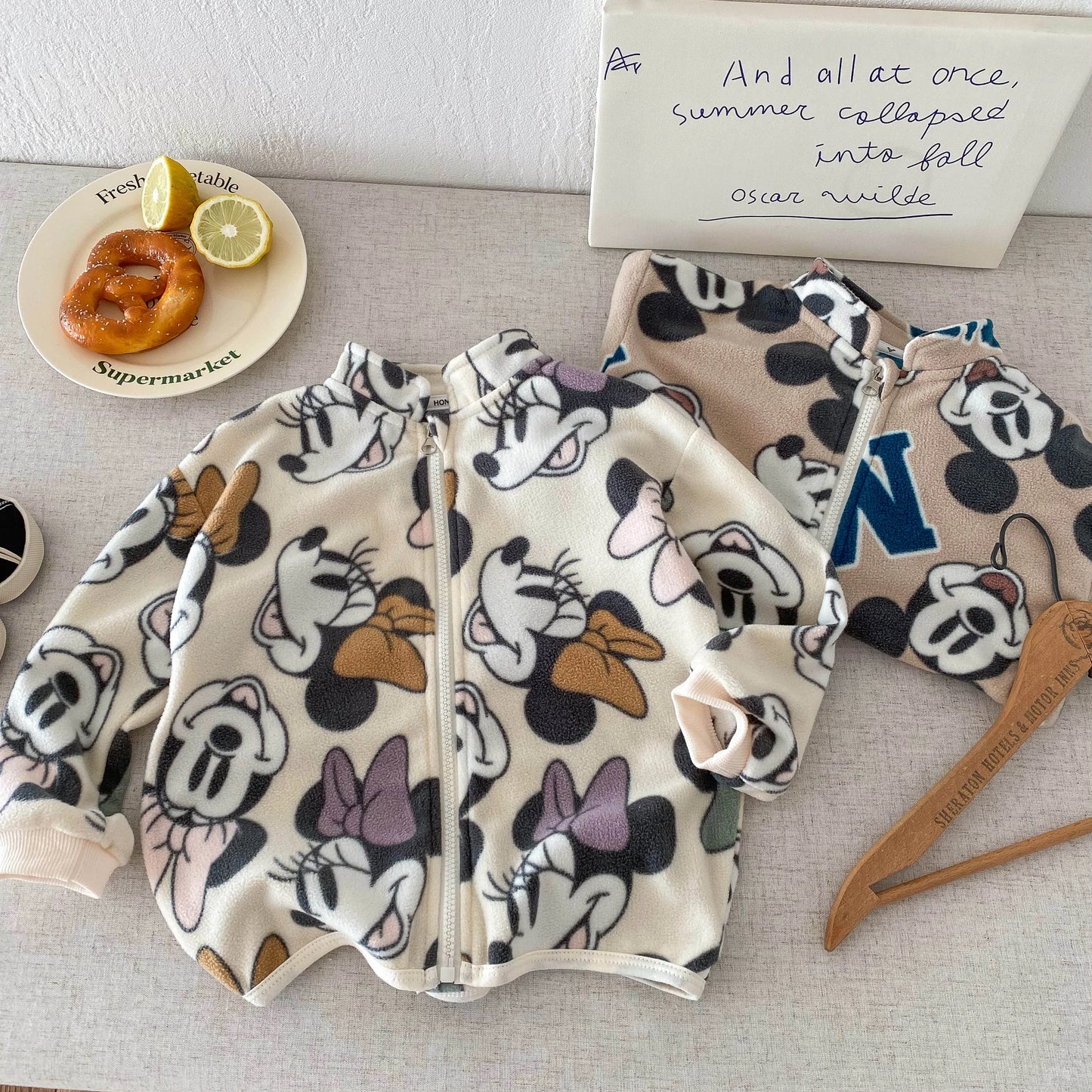 Cartoon Printed Spring Autumn Children's Outerwear Loose Casual Boys And Girls Jackets Long Sleeved Kids Clothing Tops Coats