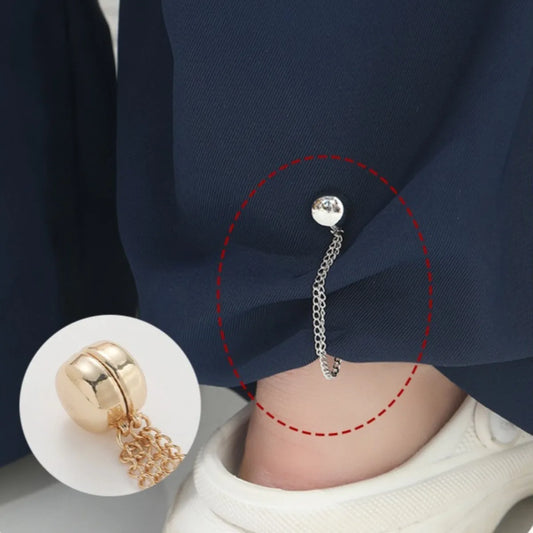 1PC Exquisite Chain Brooch Buckle Magnetic Clothing Clips Nail Free Clothes Scarf Trouser Legs Cuff Buckle Buttons Sewing Simple