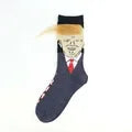 Funny and Funny  Presidential Socks With 3D Fake Hair Round Neck Socks for Men's Street Clothing Hip Hop Socks