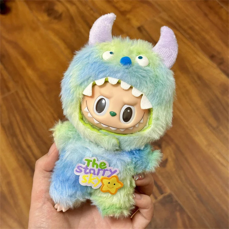17cm Cute Mini Plush Doll Clothes Outfit Accessories for Korea Kpop Labubu Idol Dolls Shark Clothing DIY Labubu Clothes