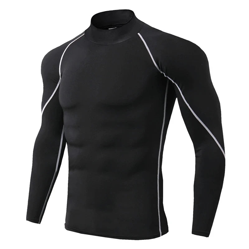 Winter Man Compression Shirt Cycling Clothing Warmth Shirt Warm Bottoming Shirt Men Compression T-Shirt Gym Sportswear 2024 New