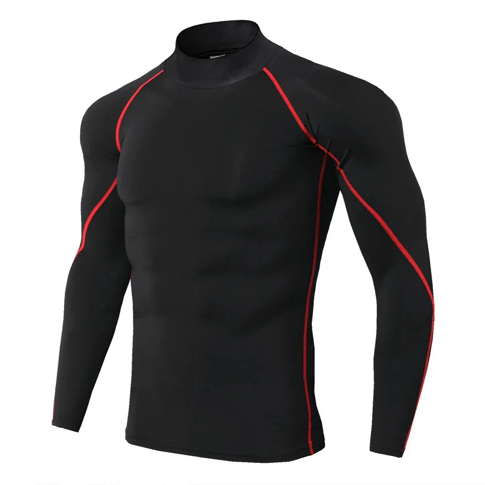 Winter Man Compression Shirt Cycling Clothing Warmth Shirt Warm Bottoming Shirt Men Compression T-Shirt Gym Sportswear 2024 New