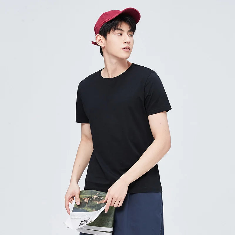 Semir Summer Cotton T Shirts Men 2024 Simple O Neck Stretch Solid New Tops Clothing Casual Tshirt Man Streetwear Cool Tee Shirts