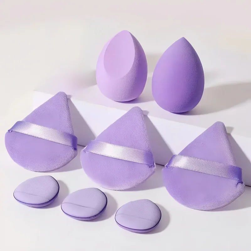 YS00081- Beauty Egg Set Mini Finger Powder Puff Flocking Powder Air Cushion Makeup Sponge Makeup Egg