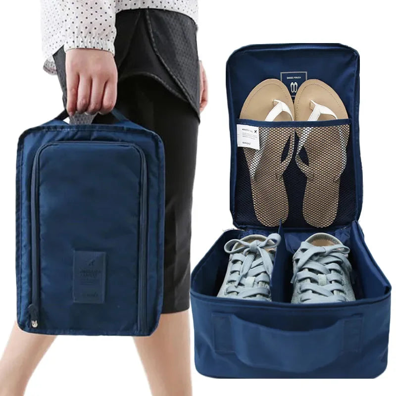 1pc Multifunctional Waterproof Shoes Clothing Bag Convenient Travel Storage Bag Nylon Portable Organizer Bags Shoe Sorting Pouch