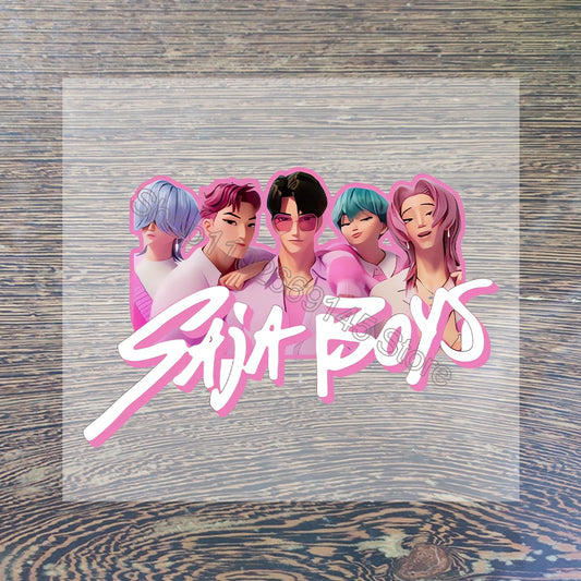 K Pop Demon Hunters Cartoon Iron on Patches for Clothing Kawaii DIY Heat Transfer Stickers Adult Children Clothes Custom Sticker