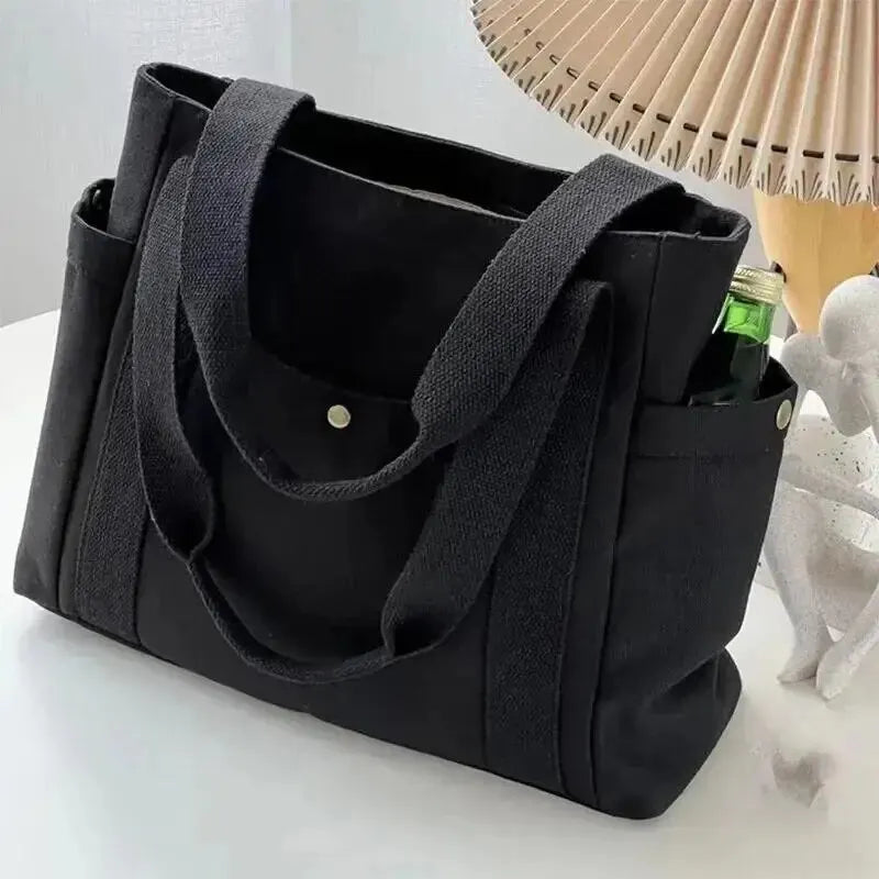 Canvas Bag Female Ins Forest Style Versatile Shoulder Bag Large Capacity Book Storage Student Class Commuter Bag Portable Cloth