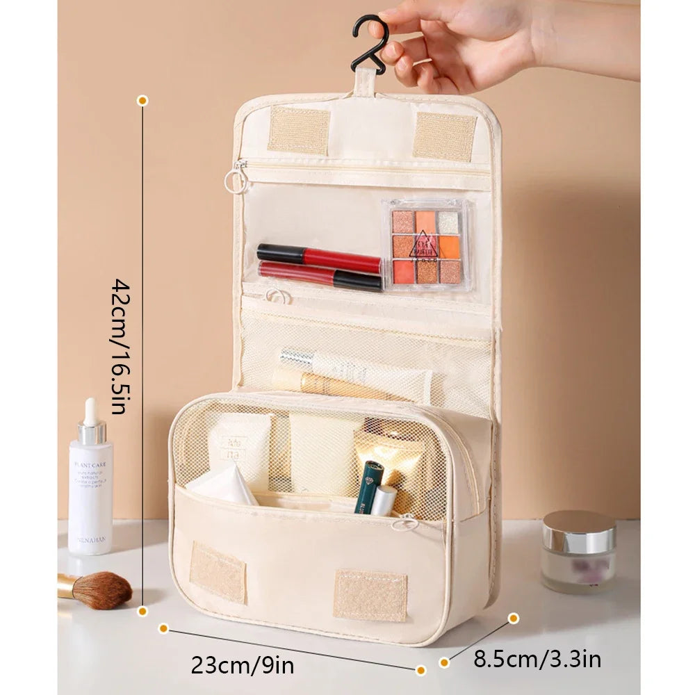 Travel Makeup Bag Waterproof Toiletries Organizer High Quality Women Neceser Bathroom Hook Wash Pouch Hook Makeup Storage Bag