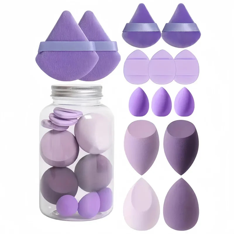 YS00081- Beauty Egg Set Mini Finger Powder Puff Flocking Powder Air Cushion Makeup Sponge Makeup Egg