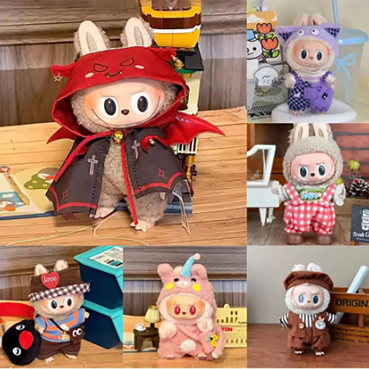 Cute Doll Clothes Outfit Accessories For Labubu V2 V1 Party Dress Set Little Devil Outfits Gifts Only clothes, no dolls ﻿