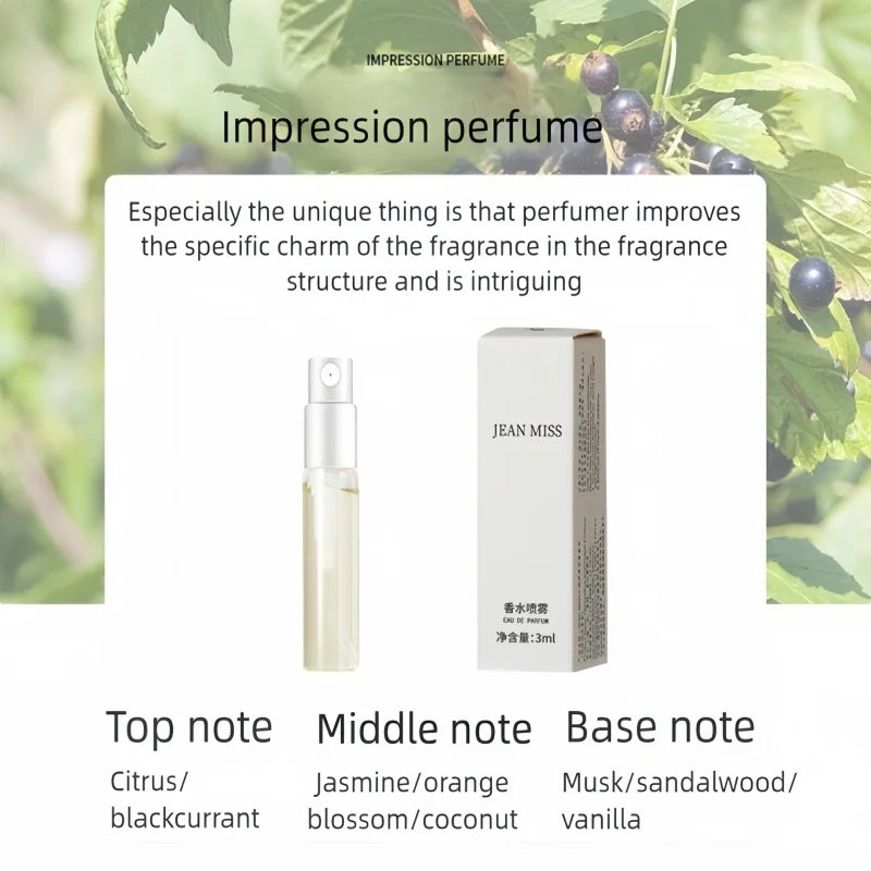 10Pcs/lot Mini 3ml Brand Perfume Woman Men Fragrance JEAN MISS Hot Perfumed Fashion Lady Female Male Perfuming Toilet Water