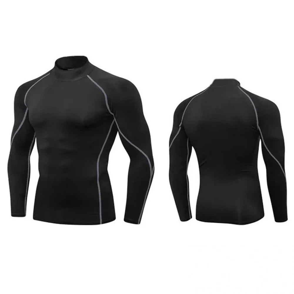 Winter Man Compression Shirt Cycling Clothing Warmth Shirt Warm Bottoming Shirt Men Compression T-Shirt Gym Sportswear 2024 New