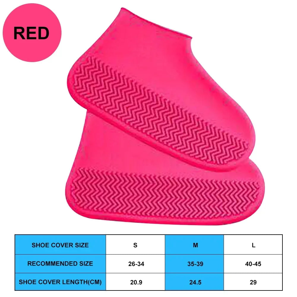 Waterproof Shoe Covers Silicone Anti-Slip Rain Boots Unisex Sneakers Protector for Outdoor Rainy Day Reusable Rain Shoe Cover