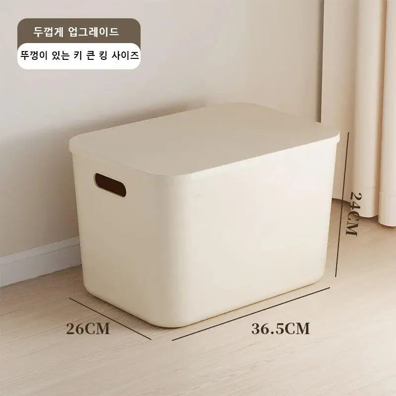 Ins Style Storage Box with Lid Dustproof Cosmetics Clothing Grocery Storage Bedroom Dormitory Storage Box Toy Storage