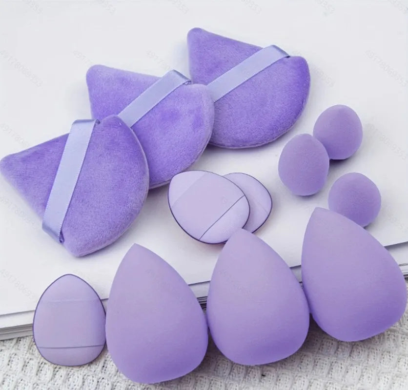 YS00081- Beauty Egg Set Mini Finger Powder Puff Flocking Powder Air Cushion Makeup Sponge Makeup Egg