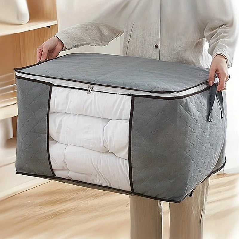 Extra Large Handle Storage Bag - Portable Clothing and Quilt Organizing Bag with Window, Durable Polyester Material, Suitable fo
