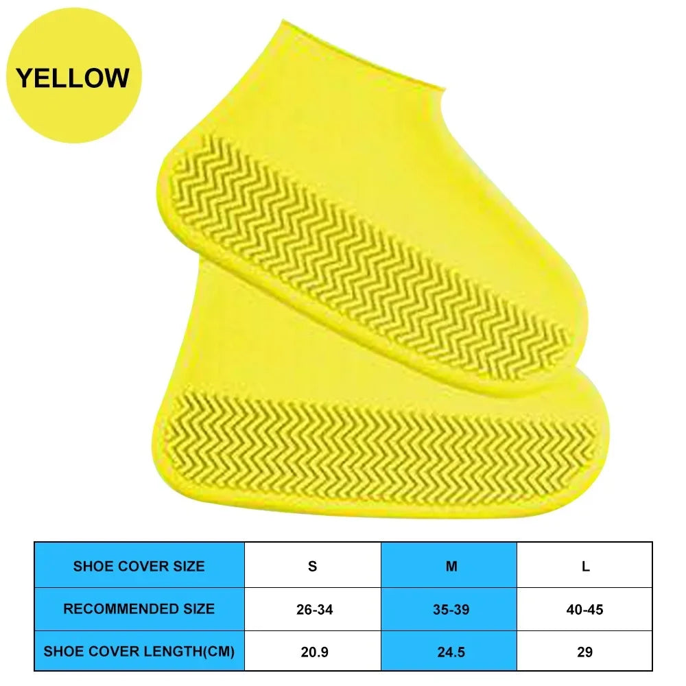 Waterproof Shoe Covers Silicone Anti-Slip Rain Boots Unisex Sneakers Protector for Outdoor Rainy Day Reusable Rain Shoe Cover