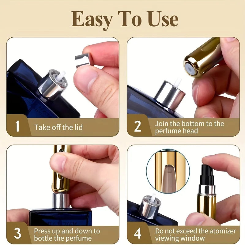 Mini Refillable Perfume Atomizer Aluminum, Travel Perfume Atomizer 5ml, Portable Perfume Dispenser, Refillable Perfume Case Rugg
