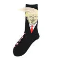 Funny and Funny  Presidential Socks With 3D Fake Hair Round Neck Socks for Men's Street Clothing Hip Hop Socks