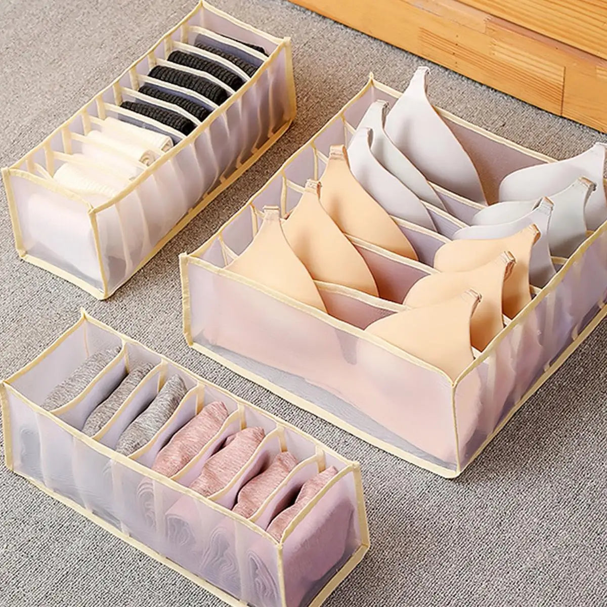 1PC- Closet Organizer for Socks Home Separated Underwear Storage Box 6/7/11 Grids Jeans Bra Organizer Foldable Drawer Organizer